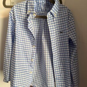 Vineyard Vines Blue Gingham Kids Button Down Shirt